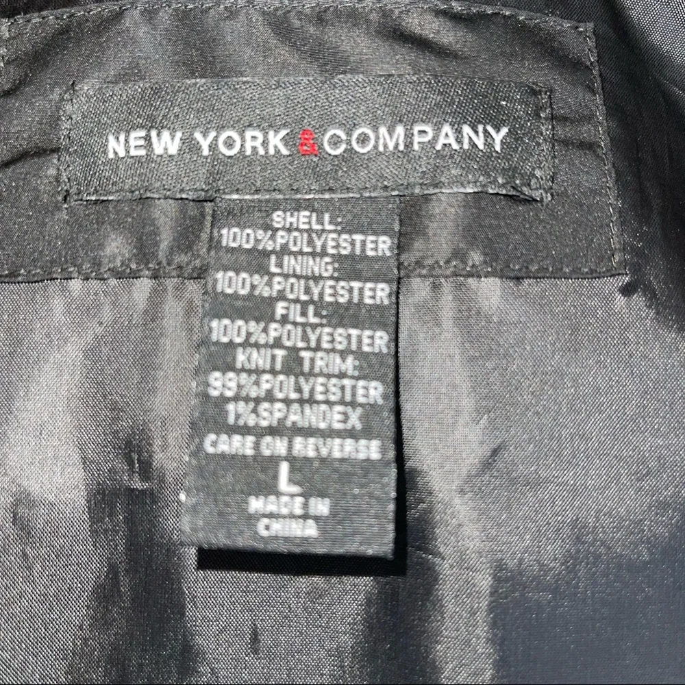 New York & Co Puffy Black Coat Size Jr Large - Picture 10 of 10